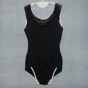 Body Wrappers Black and Lace Tank Leotard L